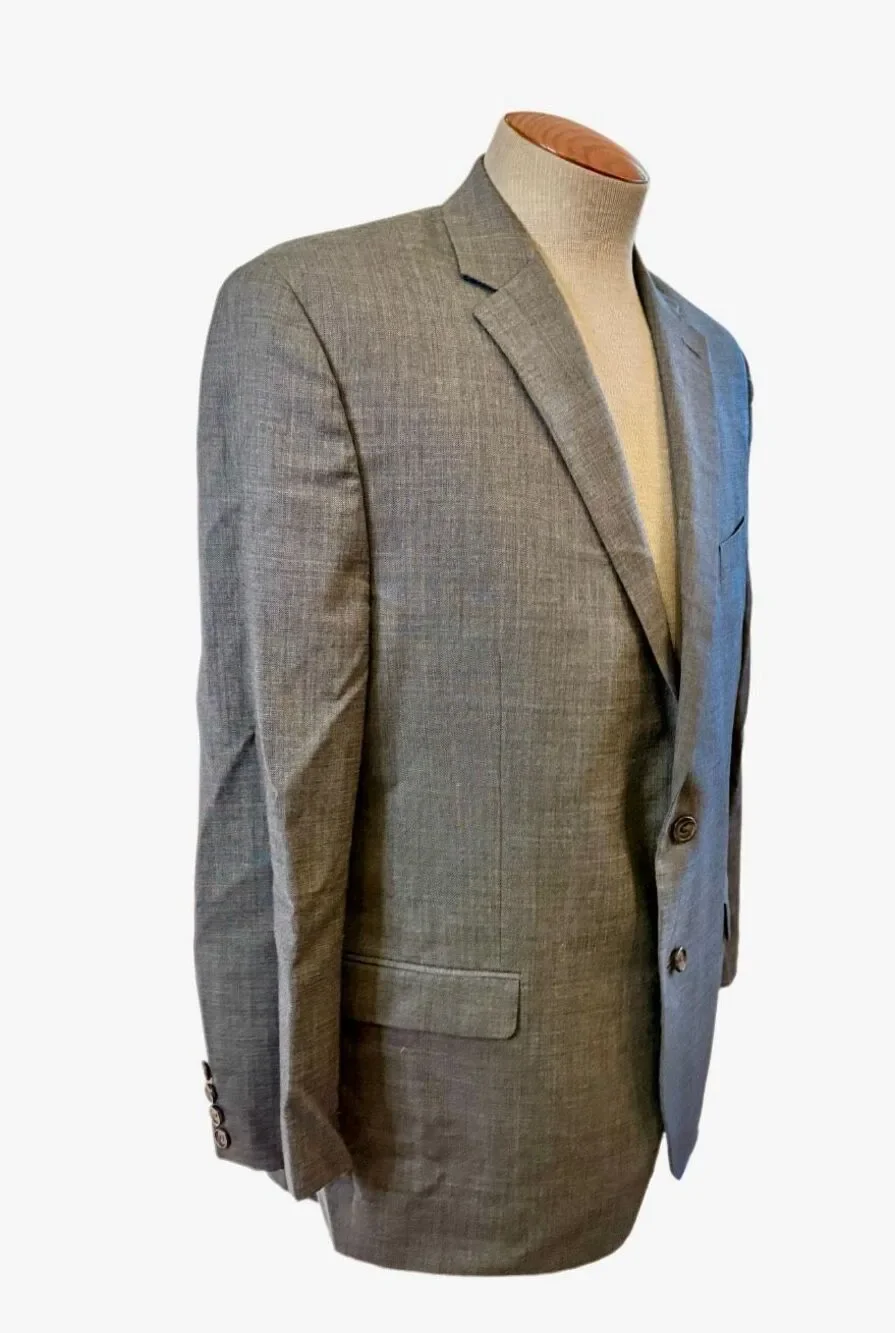 Lauren Ralph Lauren Men's 44R Grey 100% Wool  2-Button Blazer Sport Coat Jacket